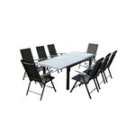 Ravenne 8. Salon de jardin en aluminium 8 places gris