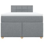 vidaXL Sommier à lattes de lit avec matelas Gris clair 120x200cm Tissu
