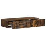 vidaXL Table d'appoint murale Chêne fumé 87 5 x 34 5 x 17 cm