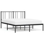 vidaXL Cadre de lit métal sans matelas avec tête de lit noir 140x190cm