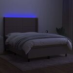 vidaXL Sommier à lattes de lit matelas LED Taupe 140x200 cm Tissu