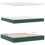 vidaXL Lit de rangement LED avec matelas Vert foncé 200 x 200 cm