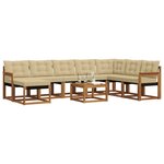vidaXL Ensemble de canapés d'extérieur 9 Pièces Naturel et Beige