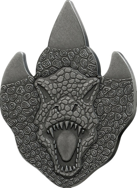 Monnaie T-REX Footprint Shaped 1/2 Oz Argent 2 Cedis Ghana 2026