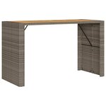 vidaXL Table de jardin et dessus en bois d'acacia gris résine tressée