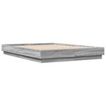 vidaXL Cadre de lit avec LED sans matelas sonoma gris 160x200 cm