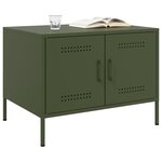 vidaXL Table basse vert olive 68x50x50 5 cm acier