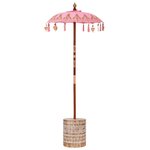 vidaXL Parasol balinais avec base Rose 95 x 95 x 260 cm