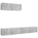 vidaXL Meubles TV 3 Pièces Gris béton Bois d'ingénierie