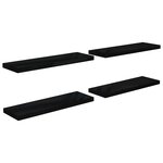 vidaXL Étagère murale flottante 4 Pièces Noir brillant 80x23 5x3 8 cm MDF