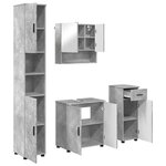 vidaXL Ensemble de mobilier de salle de bain 4 Pièces Gris béton