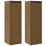 vidaXL Armoires murales 2 Pièces Marron miel 30x30x100 cm Pin massif