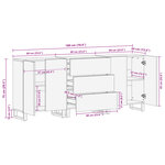vidaXL Buffets 3 Pièces 60x34x75 cm bois d'acacia massif