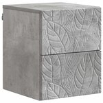 vidaXL Cabinet de chevet mural 2 Pièces Gris béton 34 5 x 33 x 40 cm