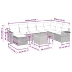 vidaXL Salon de jardin avec coussins 9 Pièces beige résine tressée