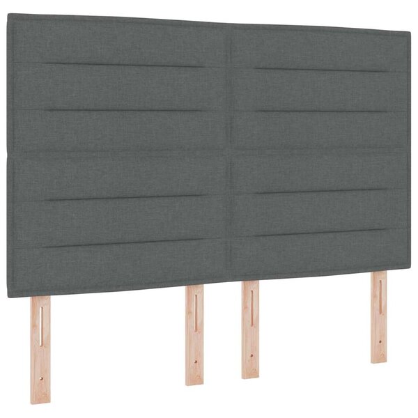 vidaXL Lit à ressorts avec matelas Gris foncé 140 x 200 cm tissu