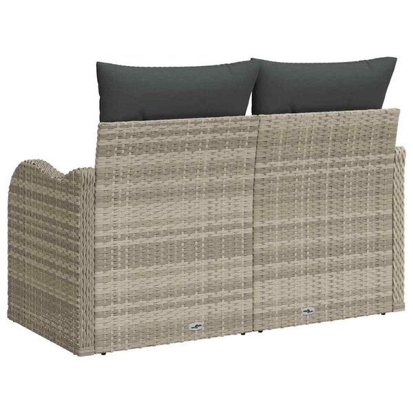 vidaXL Canapé de jardin Gris clair 121 x 62 x 69cm polyrotin