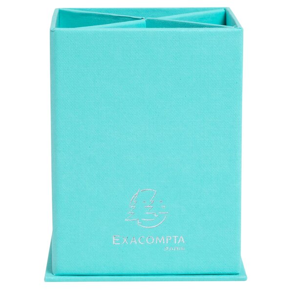 Pot À Crayons Carré 4 Compartiments Carton Teksto - Vert D'eau - Exacompta