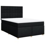 vidaXL Sommier à lattes de lit avec matelas Noir 140x200 cm Tissu