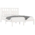 vidaXL Cadre de lit sans matelas blanc bois massif