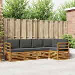 vidaXL Ensemble de canapé d'angle 5 Pièces Naturel et Anthracite