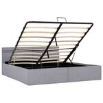 vidaXL Cadre de lit à stockage hydraulique et LED gris clair 180x200cm