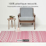 Tapis extérieur terrasse réversible - Tapis de jardin imperméable et résistant UV - Tia - Rose - 120x180 cm - HOMESCAPES