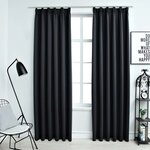 vidaXL Rideaux occultants avec crochets 2 Pièces Noir 140x245 cm