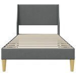 vidaXL Cadre de lit avec tête de lit Gris foncé 90 x 200 cm tissu