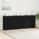 vidaXL Buffet 3 Pièces Chêne noir 180 x 30 x 70 cm Bois d'ingénierie