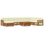vidaXL Ensemble de canapés d'extérieur 9 pc Naturel et Crème