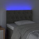 vidaXL Tête de lit à LED Gris foncé 80x7x78/88 cm Velours