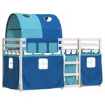 vidaXL Lit superposé sans matelas bleu 80x200 cm bois de pin massif
