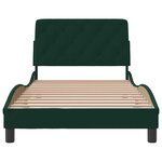 vidaXL Cadre de lit sans matelas vert foncé 100x200 cm velours