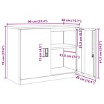 vidaXL Armoire de rangement Jaune moutarde 90 x 40 x 70 cm Acier