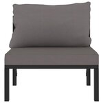 vidaXL Canapé central sectionnel et coussin Résine tressée Anthracite