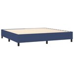vidaXL Sommier à lattes de lit et matelas et LED Bleu 200x200 cm Tissu