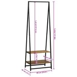 vidaXL Porte-vêtements Noir 60 x 45 x 180 cm Bois d'acacia massif