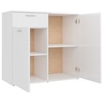 vidaXL Buffet blanc brillant 80x36x75 cm bois d'ingénierie