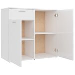 vidaXL Buffet Blanc brillant 80x36x75 cm Aggloméré