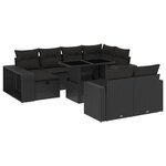 vidaXL Salon de jardin 11 Pièces avec coussins noir résine tressée