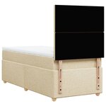 vidaXL Sommier à lattes de lit avec matelas Crème 90x200 cm Tissu