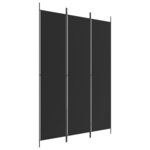 vidaXL Cloison de séparation 3 panneaux Noir 150x220 cm Tissu
