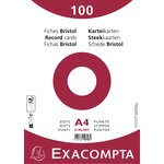 Paquet 100 Fiches Sous Film - Bristol Dots Non Perforé - 210x297mm - Blanc - Exacompta