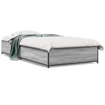 vidaXL Cadre de lit sans matelas sonoma gris 100x200 cm