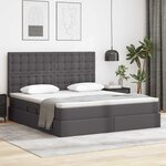 vidaXL Lit de Rangement Gris 180 x 200 cm Cuir synthétique
