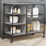 vidaXL Chariot de cuisine sonoma gris 100x45x89 5 cm bois d'ingénierie