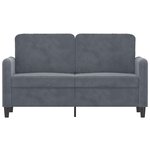 vidaXL Canapé à 2 places Gris foncé 120 cm Velours