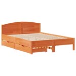 vidaXL Cadre de lit sans matelas cire marron 150x200cm bois pin massif