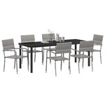 vidaXL Ensemble de salle à manger pour jardin 7 Pièces Gris polyrotin